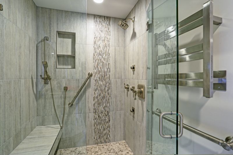 Contemporary Shower with Black Accents